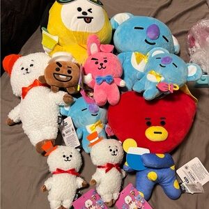 Huge BT21 Plush Bundle Lot NWT Tata Chimmy RJ Koya Cooky Shooky BTS Line Friends